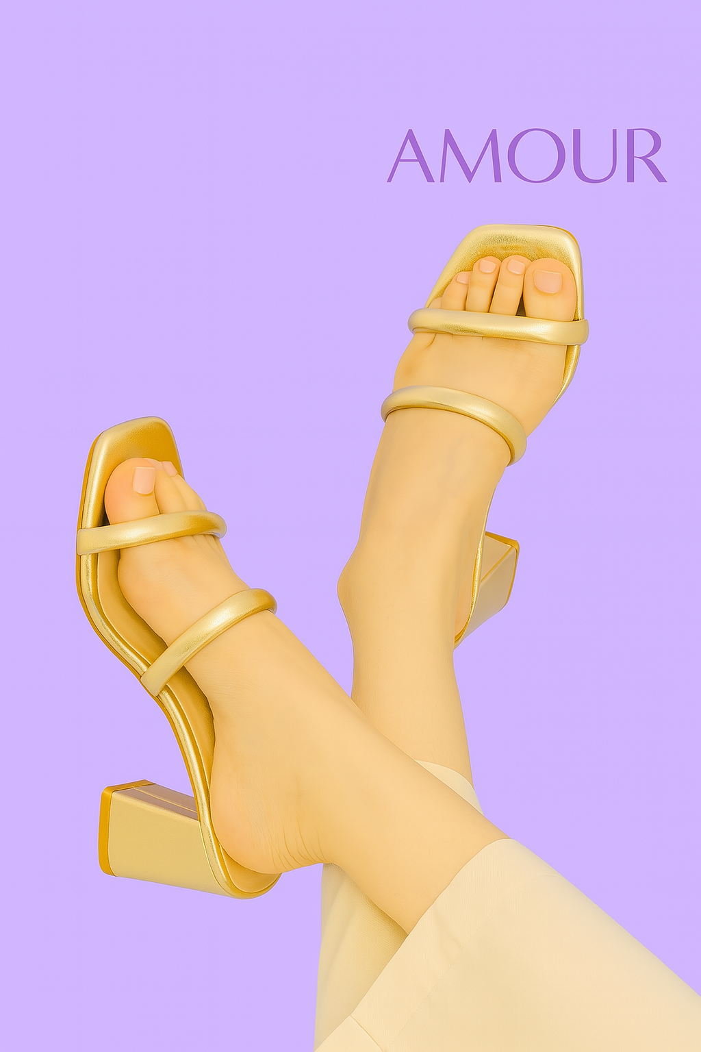 Amour 3 inches Heel AD40-golden