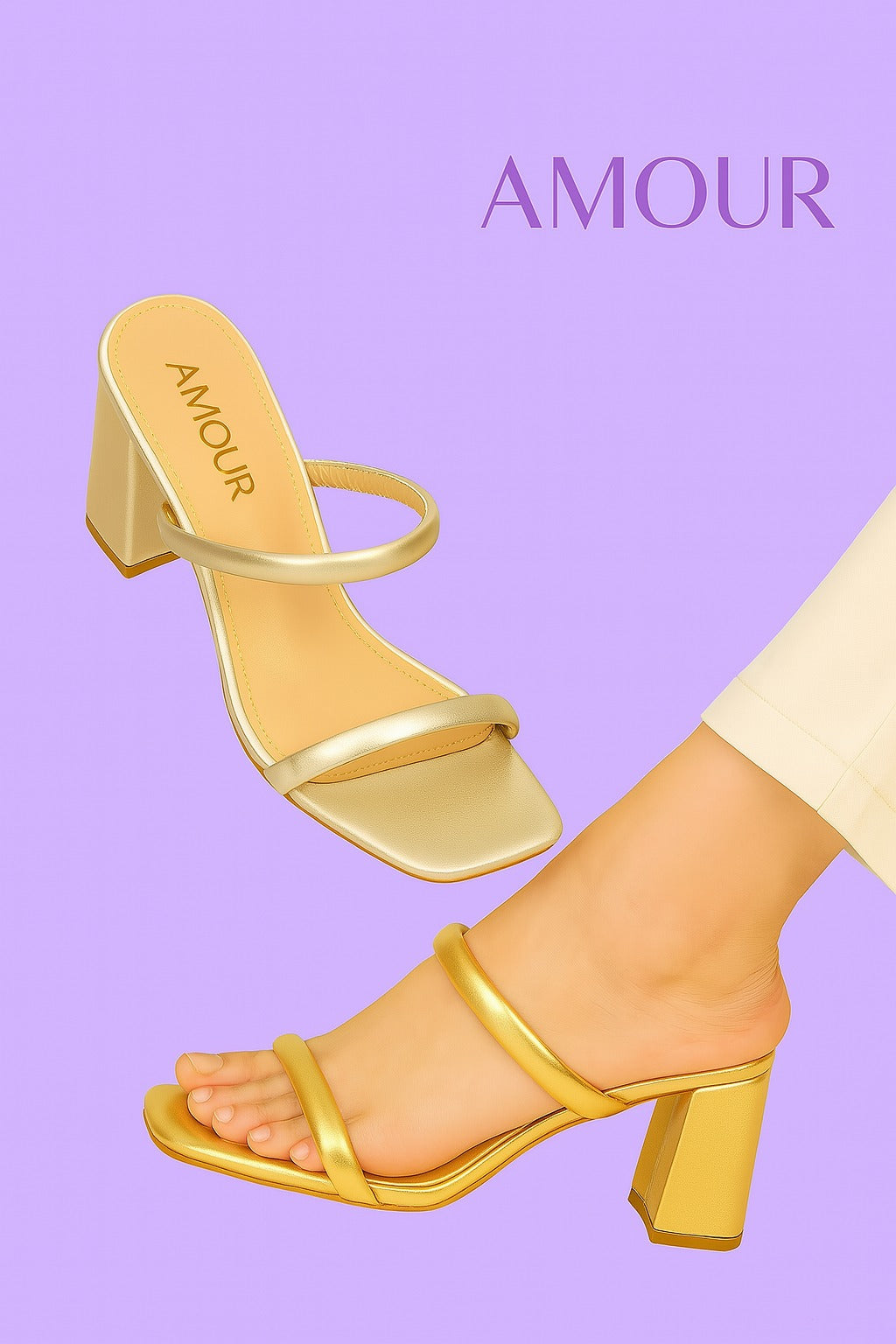 Amour 3 inches Heel AD40-golden