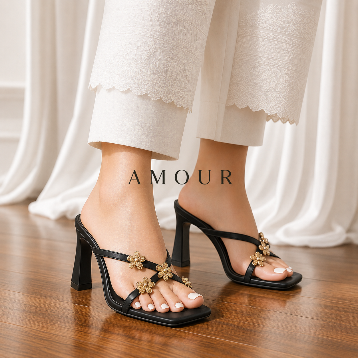 AMOUR 3 INCH HEEL AD087 Black