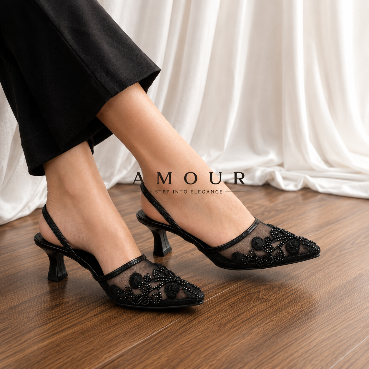 Amour Shoes WS33 Black