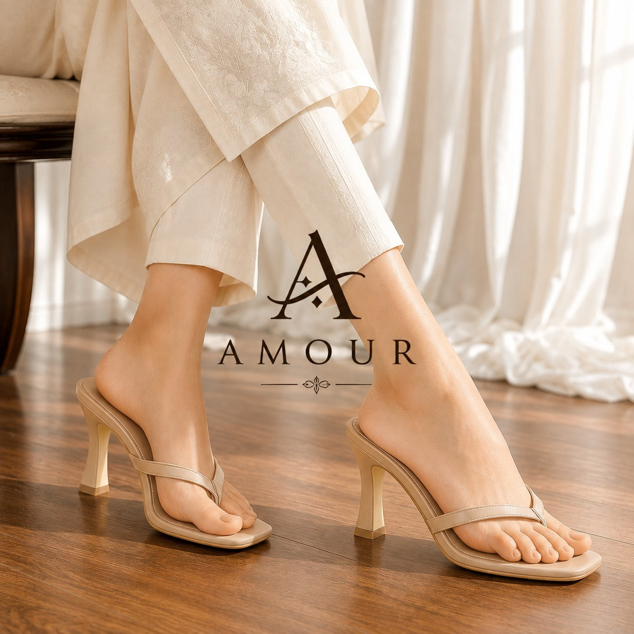 Amour 2 inches heel AD6 Cream