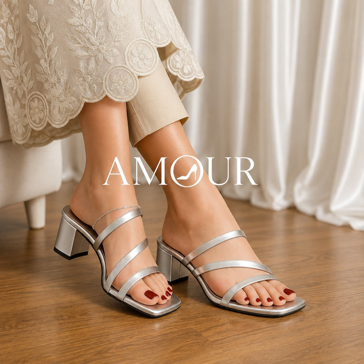 Amour Heels 3 Inch AD2 Silver