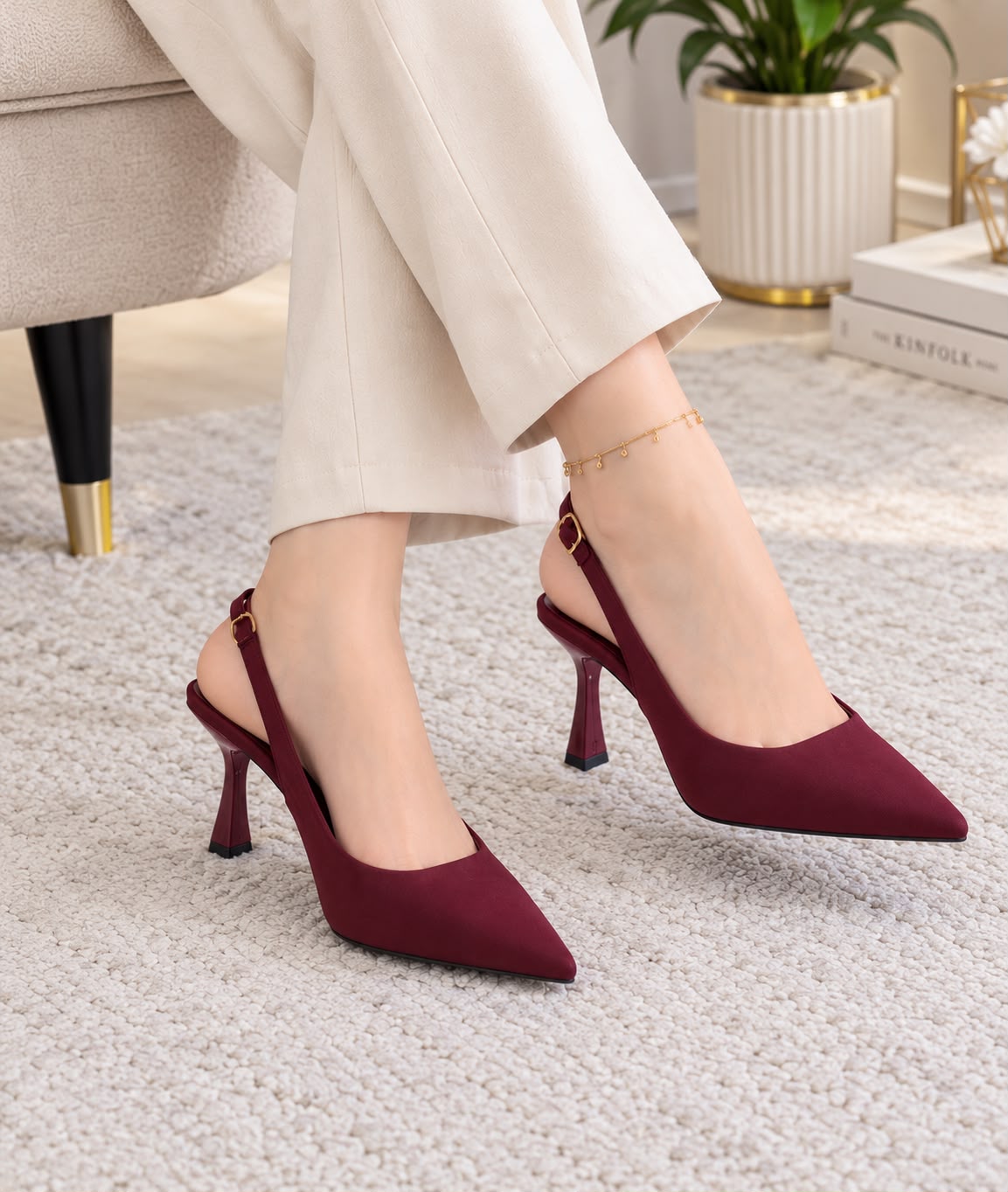 Amour Shoes AD180 Maroon
