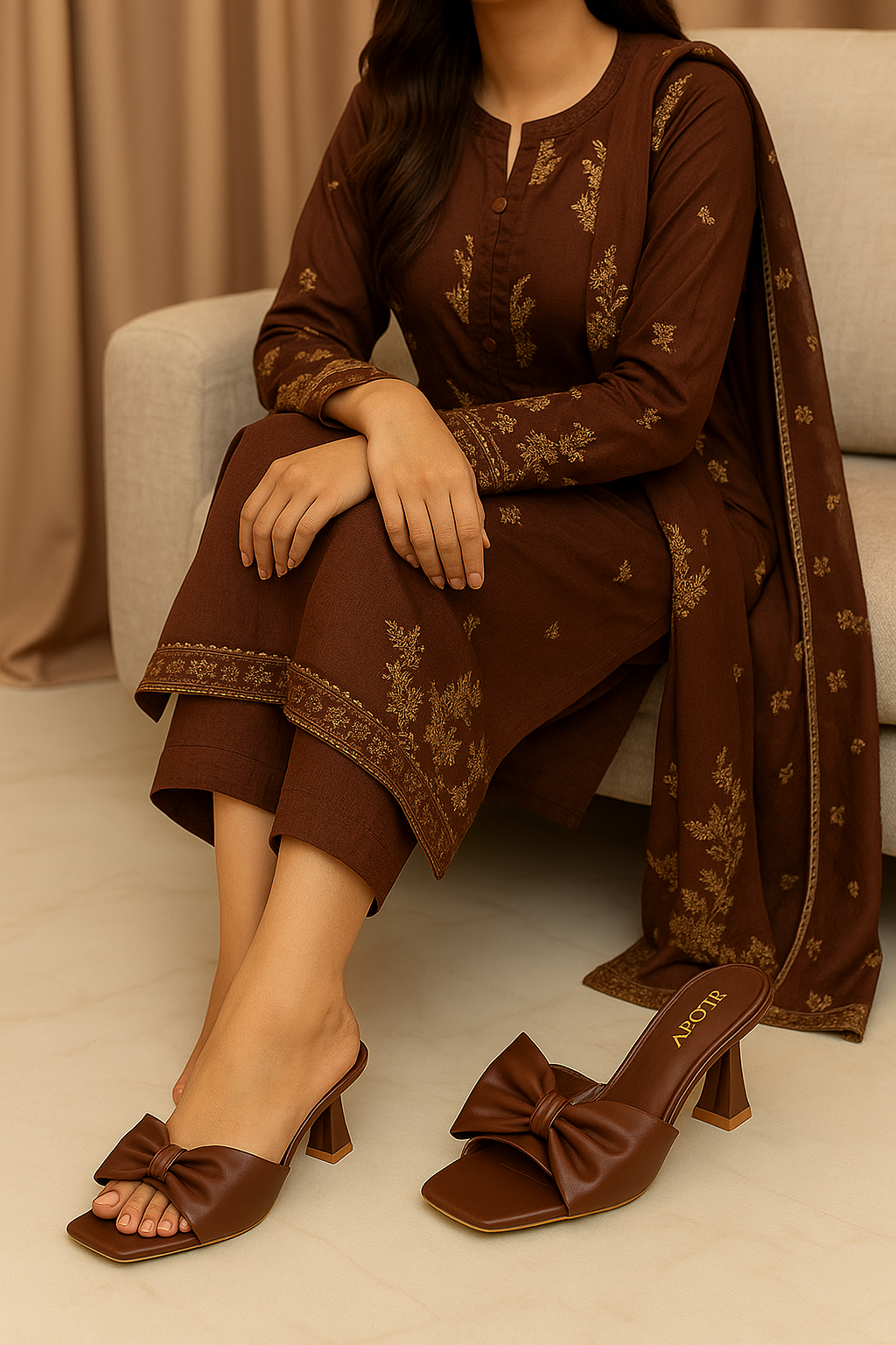 Amour 3 Inch Heels AD3 Brown